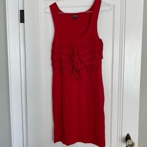 Express Red Ribbed Cocktail Dress